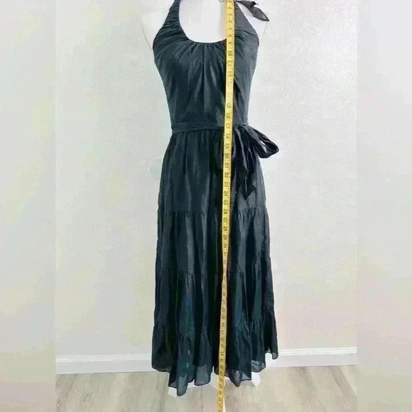 WHBM Fit and Flare Halter Midi Tiered Silk Blend Dress Size 2 - Picture 6 of 10